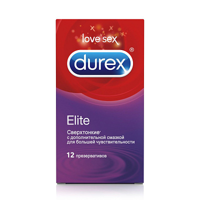 Презервативы ультратонкие elite Durex, 12 шт