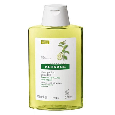 Шампунь с мякотью цитрона тонизирующий для блеска волос Klorane, 200 мл