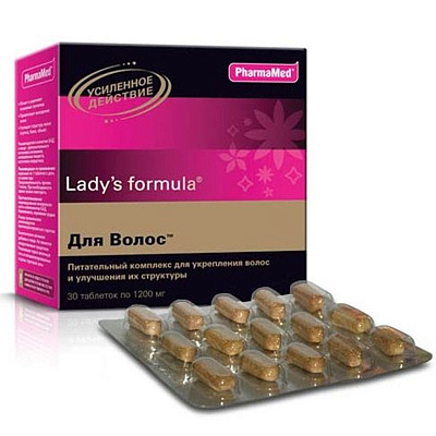 Lady's formula, Для Волос, питательный комплекс для укрепления волос и улучшения их структуры, 1200 мг, 30 таблеток