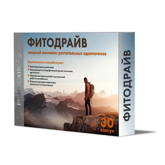 Фитодрайв мощный комплекс растительных адаптогенов Ренессанс 500 мг, 30 капсул
