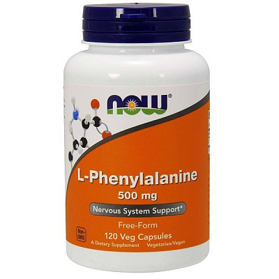 L-Phenylalanine NOW Фенилаланин при заболеваниях щитовидной железы и болезни Паркинсона, 120 шт