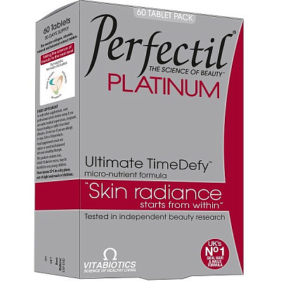 Витаминно-минеральный комплекс Perfectil Platinum для сияния и молодости кожи 45+, 60 шт