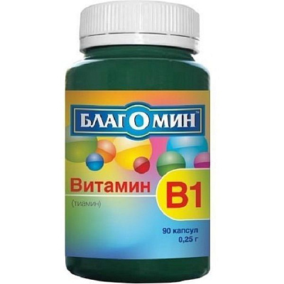 Витамин B1 тиамин 2,5 мг серии Благомин 0,25 г, 90 шт