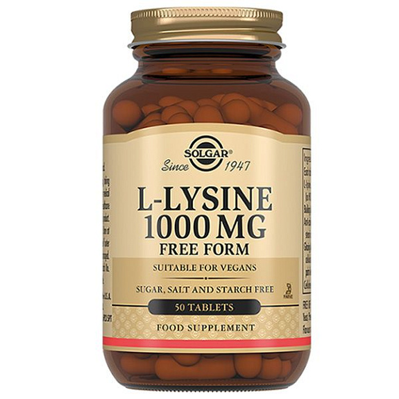 Солгар l-лизин сохранения красоты и молодости Solgar, 1000 мг, 50 таблеток