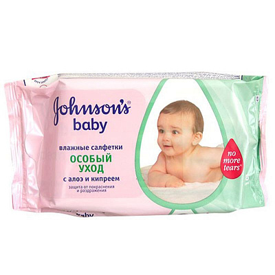 Влажные салфетки Особый уход с алоэ и кипреем Johnson's® baby, 56 шт