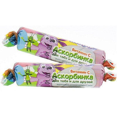 Аскорбинка для детей и взрослых Лунтик 3 г, 10 шт