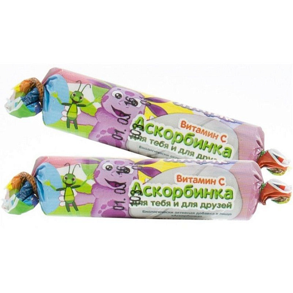 Аскорбинка для детей и взрослых Лунтик 3 г, 10 шт