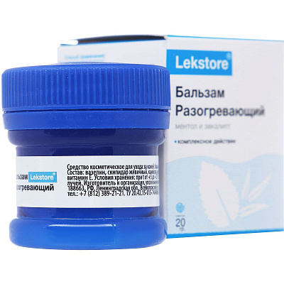 Разогревающий бальзам для тела с ментолом и эвкалиптом Lekstore, 20 г