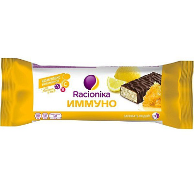 Батончик для иммунитета Racionika Иммуно со вкусом лимона с медом, 30 г