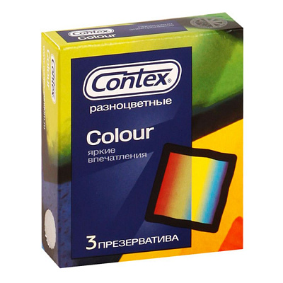 Презервативы Colour разноцветные Яркие впечатления Contex, 3 шт
