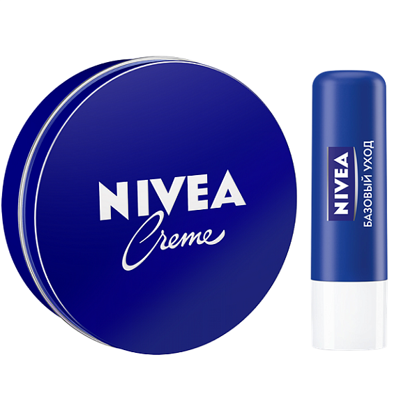 Набор Nivea Снежная нежность (бальзам для губ Базовый уход, 4,8 г + крем универсальный, 30 мл)
