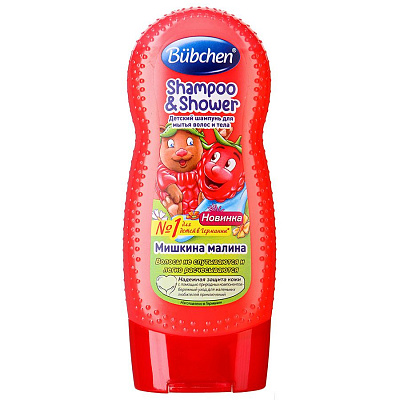 Шампунь для волос и тела мишкина малина Bubchen, 230 мл