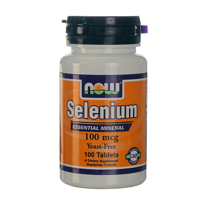 Selenium, Селен, Противоатеросклеротическое средство, Now Foods, 100 мкг, 100 таблеток