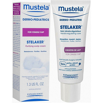 Отшелушивающий детский крем от себорейных корочек Mustela Stelaker, 40 мл