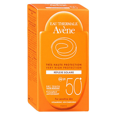 Солнцезащитная компакт эмульсия SPF 50+ Suncare для чувствительной кожи Avene, 30 мл