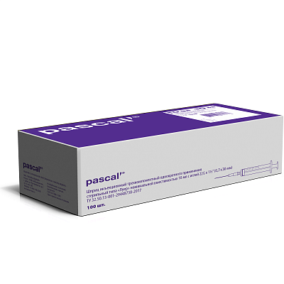 Шприц 3-х компонентный с иглой 22G 0,7х30 мм 10 мл, 100 шт