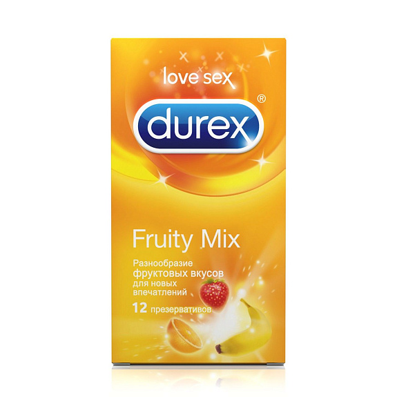 Презервативы fruity mix с четырьмя фруктовыми вкусами Durex, 12 шт