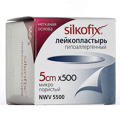 Пластырь медицинский фиксирующий 1 х 500см на нетканой основе Silkofix, 1 шт