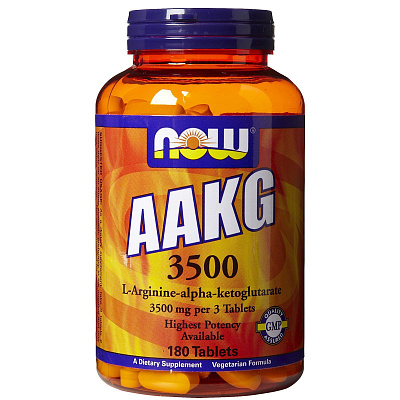 AAKG L-Аргинин - альфа-кетоглютарат L-Arginine-alpha-ketoglutarat Now Foods 3500 мг, 180 шт