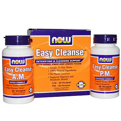 Easy Cleanse Детоксикация организма, выведение шлаков и токсинов Now Foods, 120 капсул