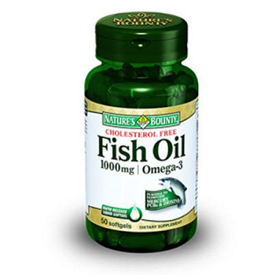 Рыбий жир Омега-3, Повышенные умственные нагрузки, Nature's Bounty, 1000 мг, 50 капсул