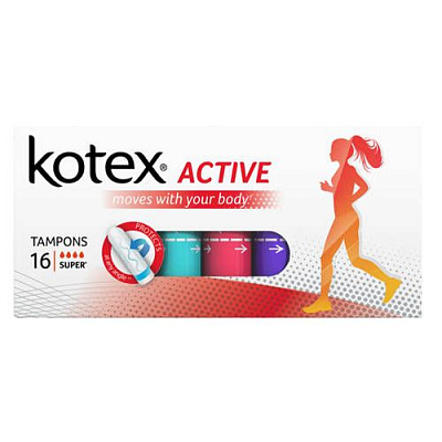 Тампоны Active Super Kotex, 16 шт