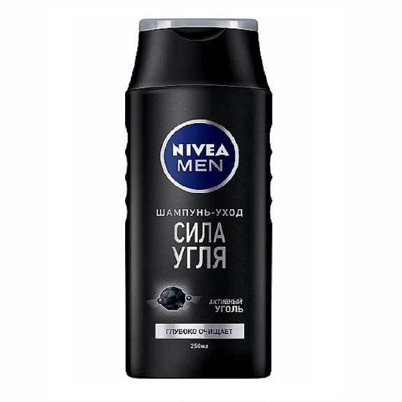 Шампунь для мужчин сила угля Nivea, 250 мл