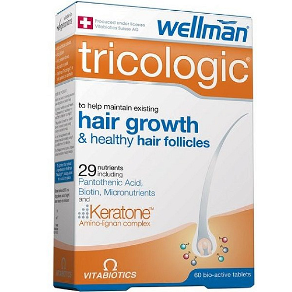 Витаминно-минеральный комплекс Wellman Tricologic здоровые волосы и естественный рост для мужчин, 60 шт