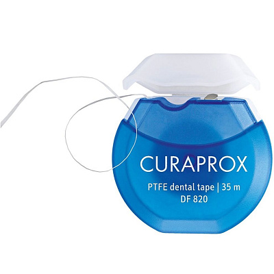 Нить межзубная тефлоновая с хлоргексидином Curaprox 35 м
