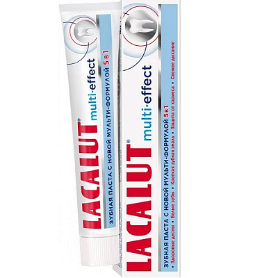 Зубная паста с новой мульти-формулой 5 в 1 Lacalut Multi-effect, 75 мл