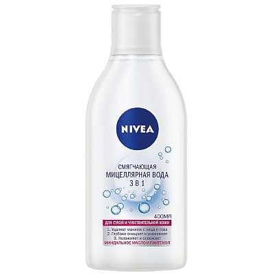 Смягчающая мицеллярная вода 3 в 1 Nivea, 400 мл