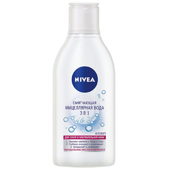Смягчающая мицеллярная вода 3 в 1 Nivea, 400 мл