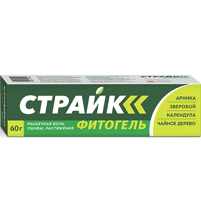 Фитогель Страйк при мышечных болях, ушибах и растяжениях, 60 г