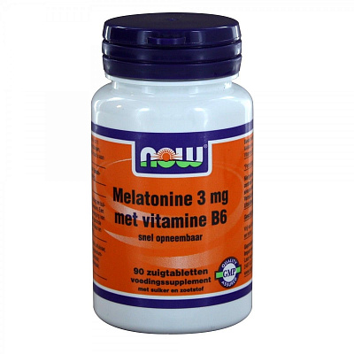 Мелатонин + В6 Melatonin для нормализации сна Now Foods 3 мг, 90 шт