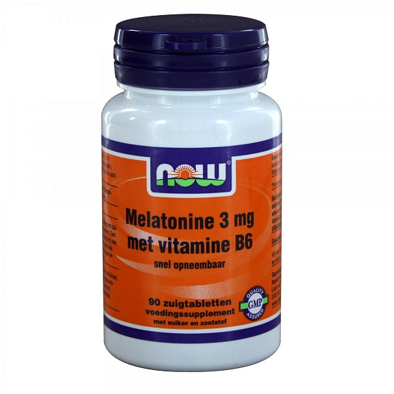 Мелатонин + В6 Melatonin для нормализации сна Now Foods 3 мг, 90 шт