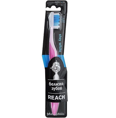 Зубная щетка Reach Stay White средней жесткости