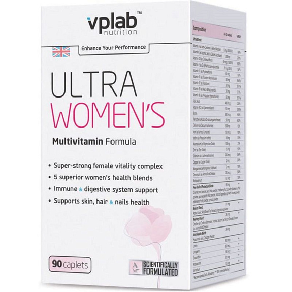 Ultra women`s женский витаминно-минеральный комплекс Vplab 1370 мг, 90 шт