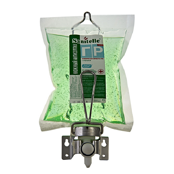 Гель для рук Sanitelle с алоэ и витамином Е стойка с локтевым диспенсером, 1000 мл