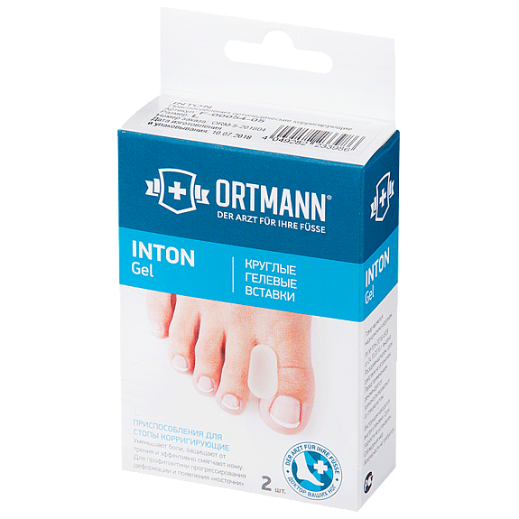 Приспособление ортопедическое корригирующее круглые межпальцевые перегородки Ortmann Inton размер S, 2 шт