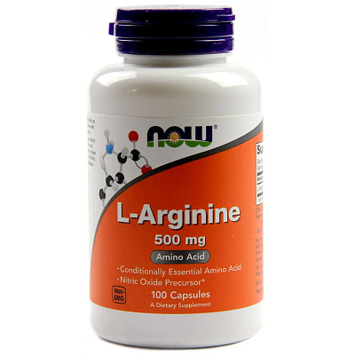 Нау Фудс  Аргинин  Now Foods L-Arginine  500 мг, 100 капсул