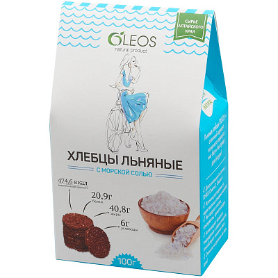 Хлебцы льняные с морской солью Oleos, 100 г
