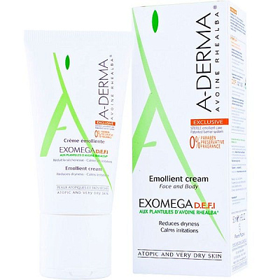 Крем смягчающий при атопическом дерматите у взрослых и детей Exomega D.E.F.I. Emollient Cream A-Derma, 50 мл