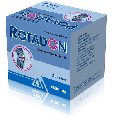 Порошок для приготовления раствора Ротадон Глюкозамина сульфат, 20 саше