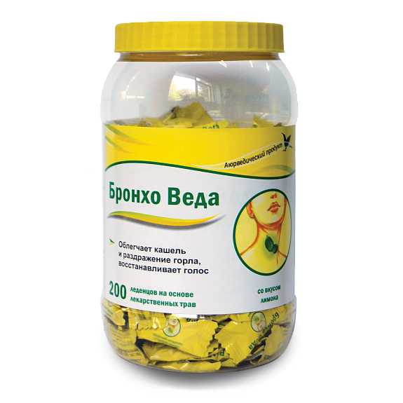Леденцы травяные лимон Бронхо Веда, 200 шт