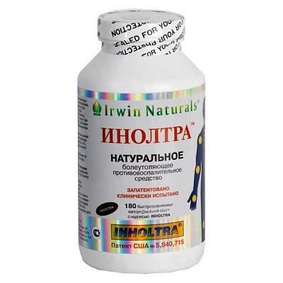 Натуральное болеутоляющее противовоспалительное средство для суставов и позвоночника Инолтра, 180 шт