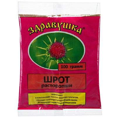 Шрот расторопши Здравушка для восстановления клеток и функций печени, 100 г