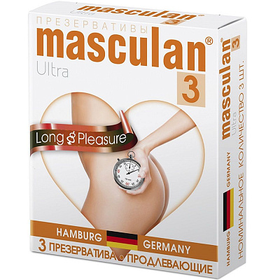 Презервативы продлевающие Masculan Ultra 3 Long & Pleasure, 3 шт