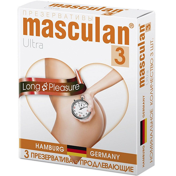 Презервативы продлевающие Masculan Ultra 3 Long & Pleasure, 3 шт