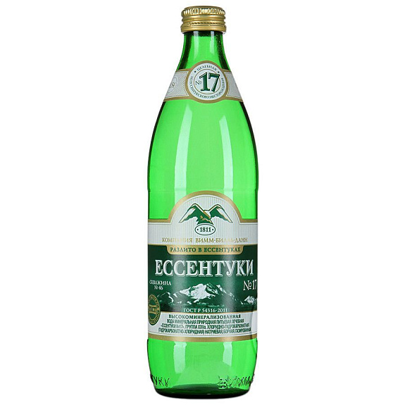 Минеральная вода лечебная газированная Ессентуки №17, 540 мл