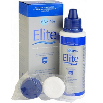 Раствор для ухода за контактными линзами универсальный Maxima Elite, 100 мл + контейнер